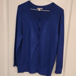 Halogen Blue Cardigan Sweater Knit